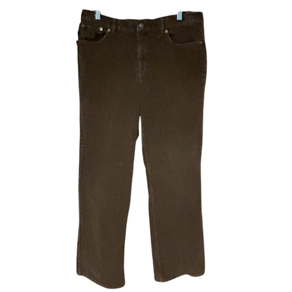 Chaps Women’s Brown Corduroy Pants Stretch Size 12 Heritage Academia Preppy‎